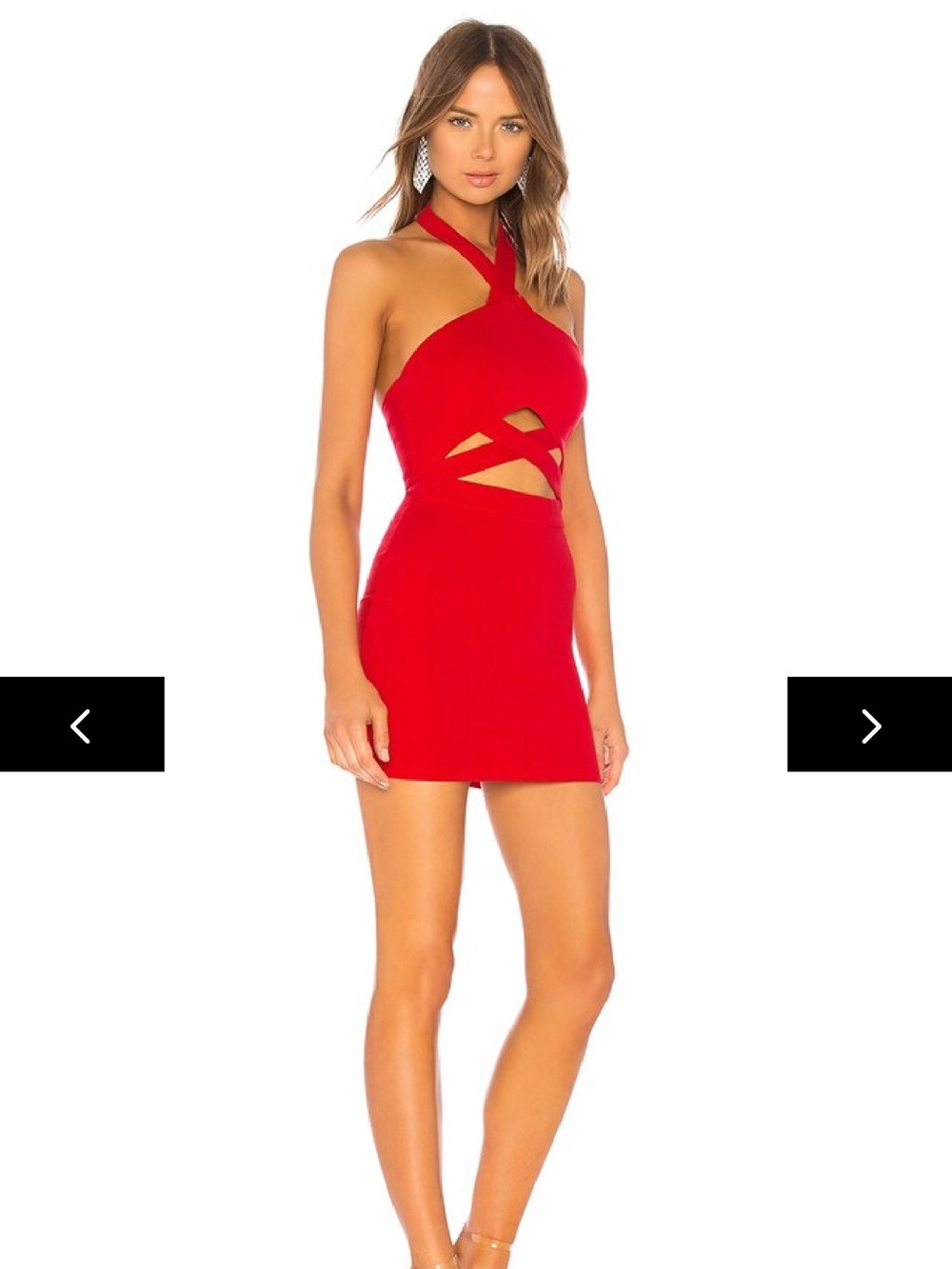 Superdown Kimber Cut Out Bodycon Mini Dress Red Size Medium Party - Picture 10 of 13